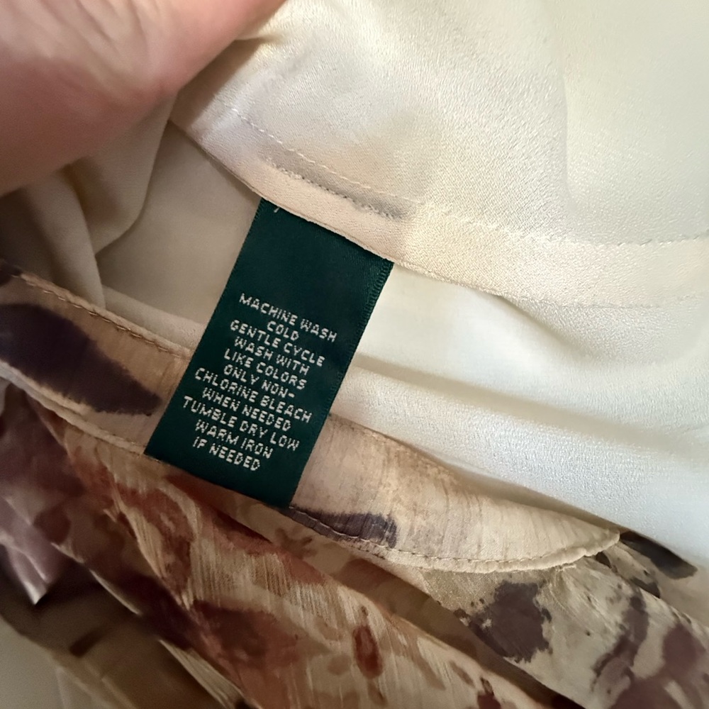 Ralph Lauren Floral Sheer Blouse Set - Cream and Brown - Picture 4 of 7